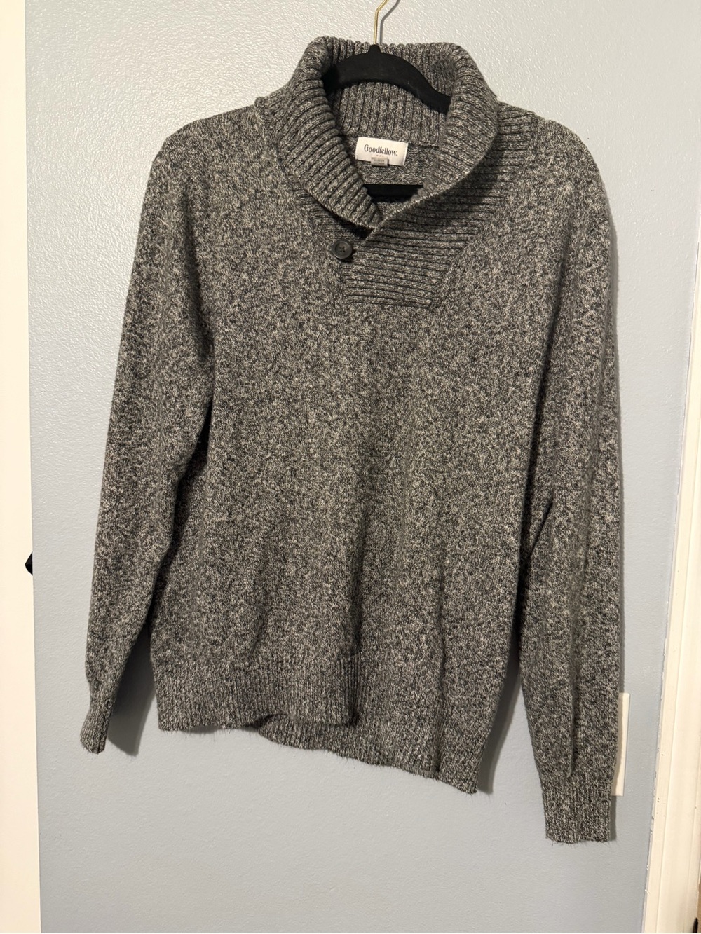 Goodfellow & Co Men's Gray Shawl-Neck Turtleneck Sweater